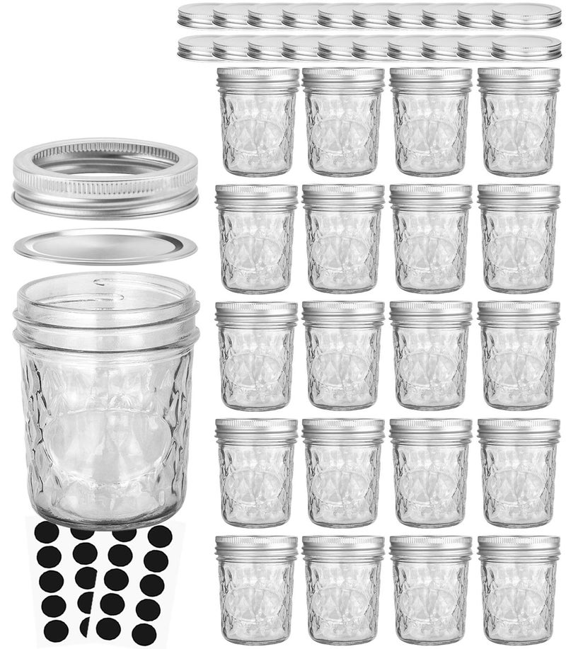 VERONES Mason Jars 6 OZ, 20 PACK 6oz Mason jars Canning Jars Jelly Jars With Lids, Ideal for Jam, Honey, Wedding Favors, Shower Favors, Extra 20 Lids - Image 1